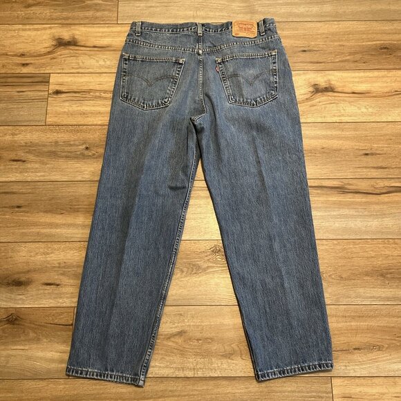 Men's Levis 550 Relaxed Fit Denim Jeans SZ 40x30 Blue Cotton VTG Red Tab - Picture 10 of 12